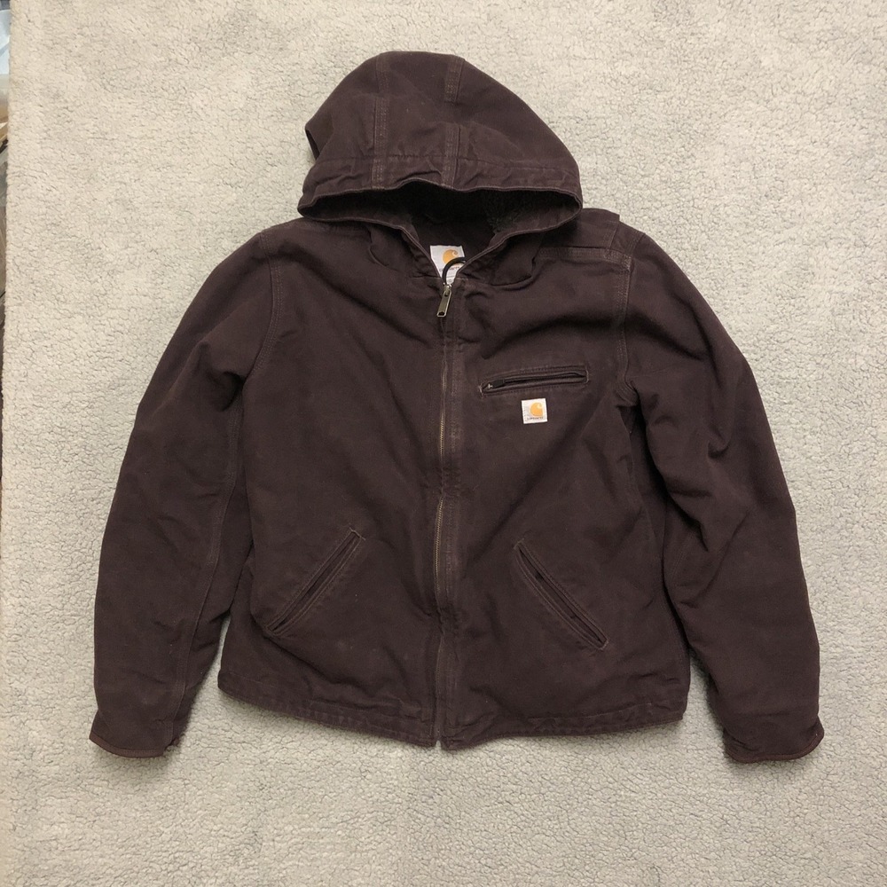 Carhartt Sherpa Lined Jacket Loose Fit Washed‎ Duck 104292, Women's Large *Exc*